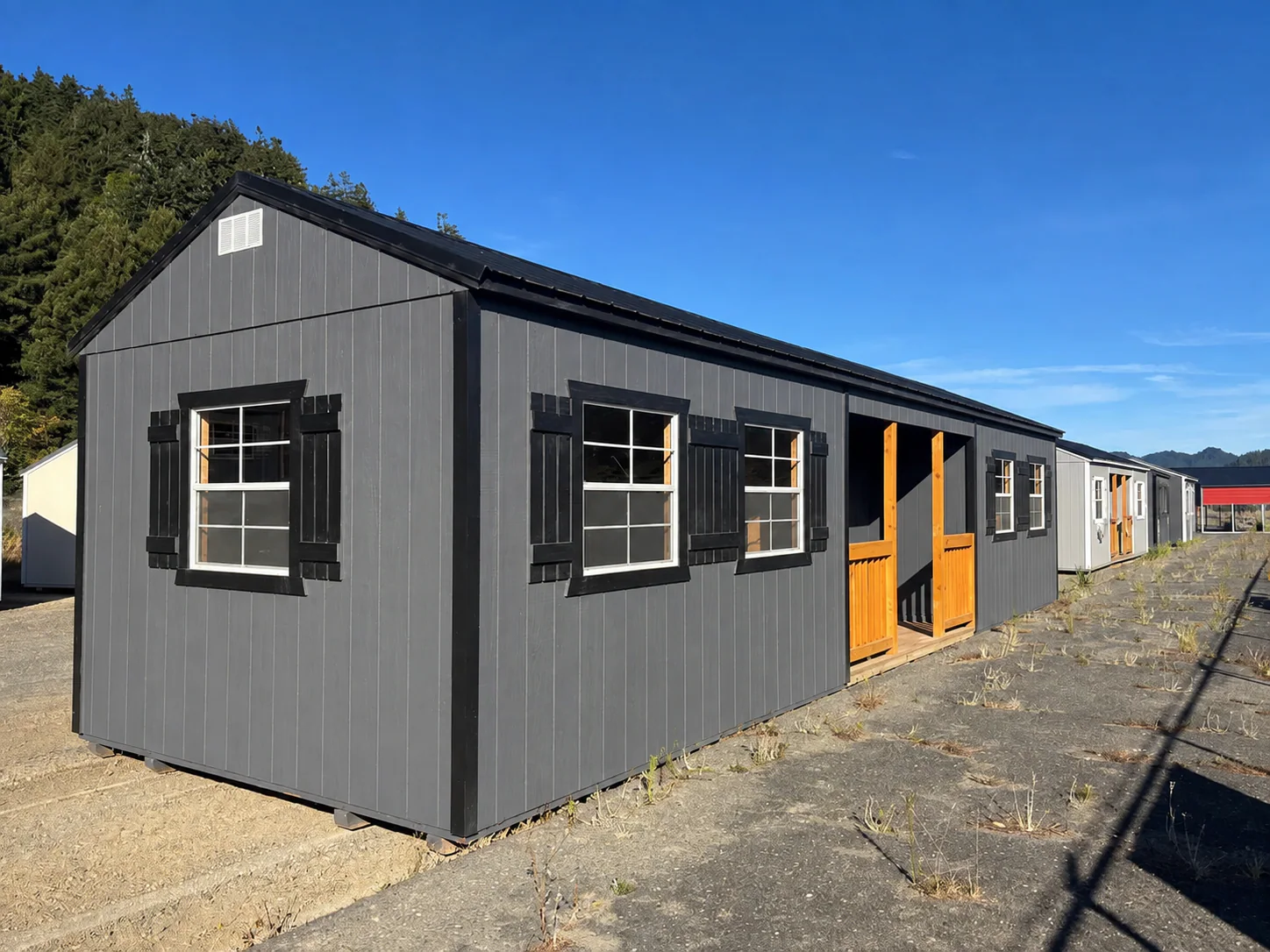 12 × 40 Utility Center Porch at Shoreline Structures LLC